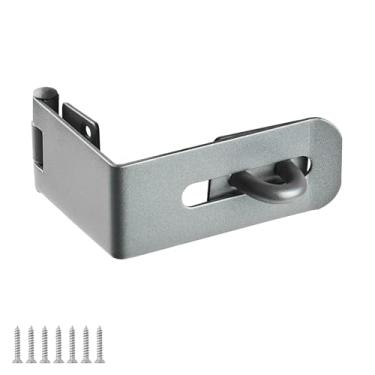 Imagem de Trava de ferrolho de porta, fecho de segurança de ferro sólido de 90 graus, trava de bloqueio de ferrolho extragrosso com parafusos acabamento escovado (5,7 cm)