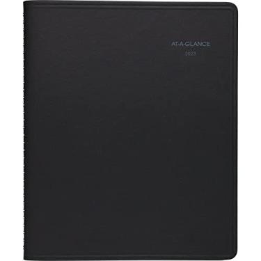Imagem de AT-A-GLANCE Agenda semanal e mensal 2023, calendário de 12 meses, notas rápidas, 20 x 25 cm, grande, agendamento aberto, abas mensais, bolso, preto (760105)