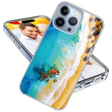 Imagem de ARTIOSIT Capa para iPhone 15 Pro para meninas e homens, à prova de choque, fina, fina, macia, TPU transparente, capa protetora para iPhone 15 Pro 6.1, mar, oceano, ensolarado, verão, praia, natureza,
