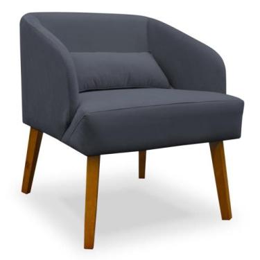 Imagem de Poltrona Decorativa para Sala de Estar Lara Suede - Porto Decor, Cinza