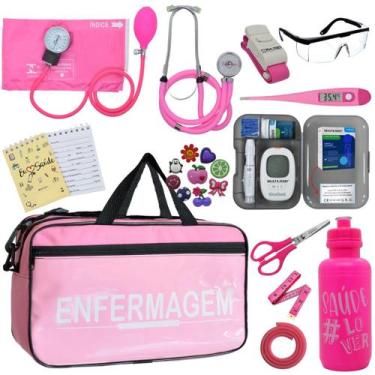 Imagem de Kit Enfermagem Aparelho Pressao Medidor Glicose Esteto Multi Premium, 