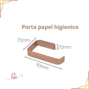 Imagem de Papeleira de Papel Higienico Banheiro Quadrada Rose Inox - HOME NETH