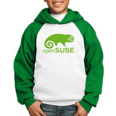 Imagem de Moletom Infantil openSUSE Linux Logo - Foca na Moda, Branco, Verde, 8