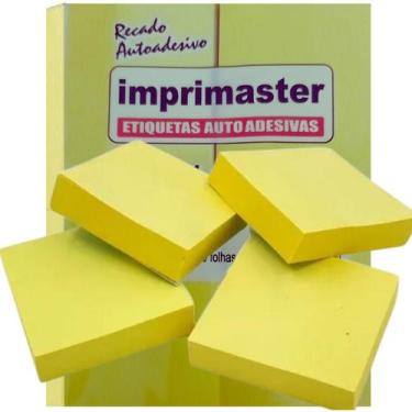 Imagem de Post It Cole Fácil 38x50mm - Kit 10 pacotes c/ 04 blocos Amarelos 100 