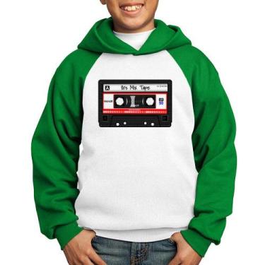 Imagem de Moletom Infantil 80's Mix Tape - Foca na Moda, Branco, Verde, 2
