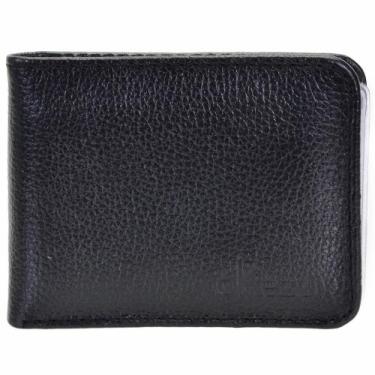 Imagem de Carteira de Couro Porta Cnh Cpf Moedas Slim Preto - Okezzi