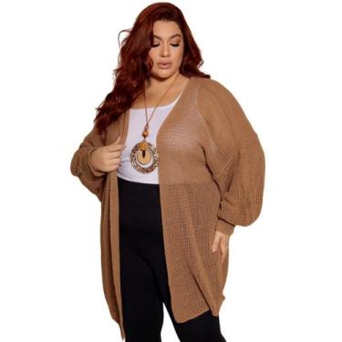 Imagem de Cardigan Plus Size Tricot Tais - anna, Preto, Único 46/52