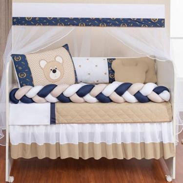 Imagem de Kit berço urso baby trança 11 peças - maria enxovais, urso baby coroa 