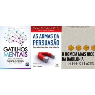 Imagem de kit 3 livros Gatilhos Mentais + As armas da persuasão + O homem mais r
