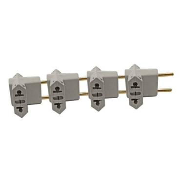 Imagem de Kit 4 Plug Adaptador De Tomada T Com 3 Saidas 10/20a - 250v - Evolutio