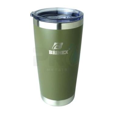 Imagem de Copo Térmico com Tampa Brimex Inox 600ml Chopp, Cerveja ou Café Várias