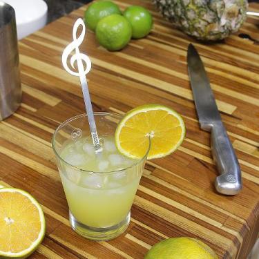 Imagem de Mexedor de Drinks e Sucos - Bar - Clave Sol - Inox - 2 Peças - Maxx Di