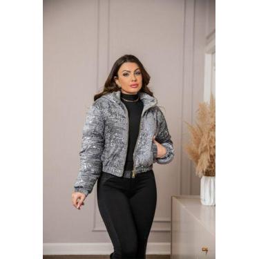 Imagem de Jaqueta Casaco Feminino Inverno Puffer Coberta De Paetê - Luh May, M, 