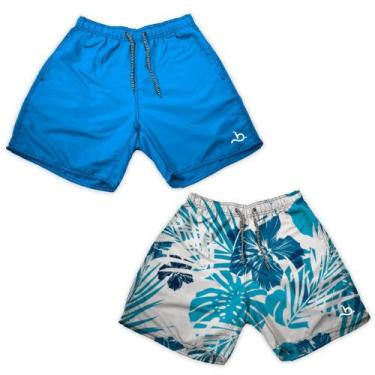 Imagem de Kit 2 Shorts Tactel Masculino Básico Florido Verão Academia - Bueno St