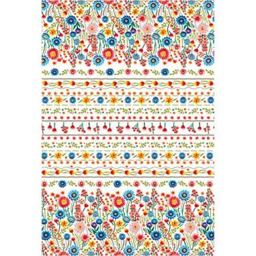 Imagem de Tecido Estampado Para Patchwork - Primavera 3D Digital : Floral e Faix