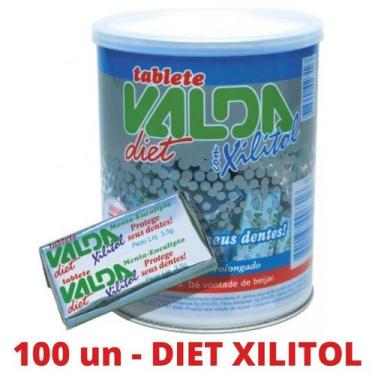 Imagem de Chiclete Tablete Goma de Mascar Valda DIET - Pote com 100 un - CANONNE