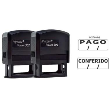 Imagem de Kit com 2 carimbos automático (pago/lançado) - NYKON