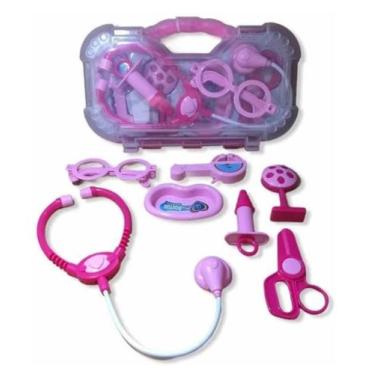 Imagem de Maleta Brinquedo Educativo Kit Medico Doutora Medicina Rosa - paki toy