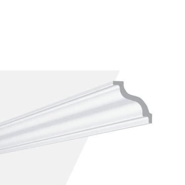 Imagem de Kit com 10 Barras Rodateto de Poliestireno 7cm X 70mm Liso 20m Branco