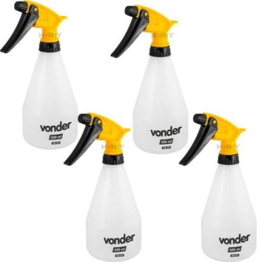Imagem de Kit com 4 Borrifador Manual Pulverizador Vonder 500ml Regulável em Spr