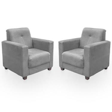 Imagem de Kit Poltrona Cadeira para Sala Confortável Reforçada Veneza Suede - Be