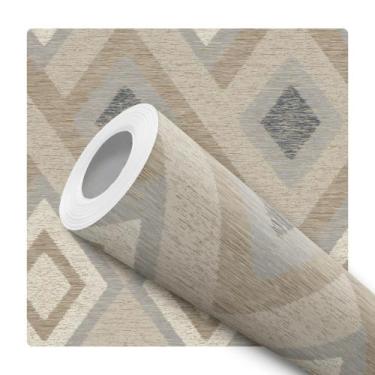 Imagem de Papel De Parede Adesivo Lavável Losângo Efeito Textura 12m - Bazar dos