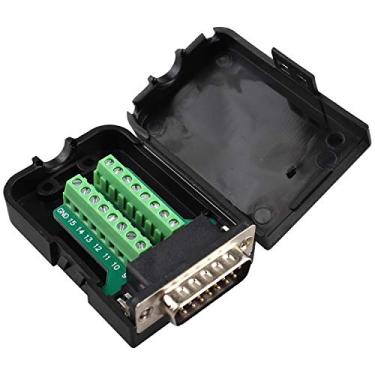 Imagem de Futheda DB15 D-SUB conector macho adaptador de porta de 15 pinos para terminal de 2 fileiras módulo de sinal placa breakout sem solda (macho com caixa)