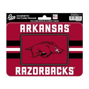 Imagem de Rico Industries Porta-retrato magnético NCAA Arkansas Razorbacks listras (12,7 cm x 17,1 cm) e conjunto de ímã - Decoração de casa - churrasqueira, escritório, cozinha