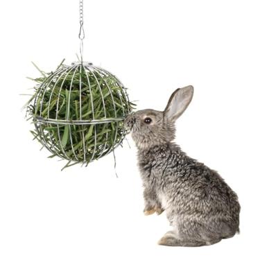 Imagem de Dispensador de ração para pendurar de aço inoxidável Wontee Rabbit Hay Ball para coelhinho Hamster Guinéa Porco ChinchilaWontee A: 5.11inch prata