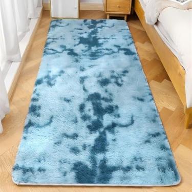 Imagem de Simples Tie-Dye Suave Decoração para Casa Tapetes Quarto Sala de Estar Cabeceira Fofo Sujo Resistente Almofada Lavável Tapetes, shenlanzaran, 40X60CM (1.3X2FT