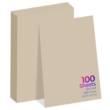 Imagem de Cartolina creme, 21 x 27 cm, papel cartolina grossa, 100 folhas, 230 g/m2 (capa de 38 kg), cartolina creme, perfeita para impressão, projetos de bricolage, convites, álbuns, desenhos e artesanato