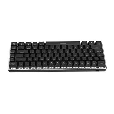 Imagem de Teclado Hanical Com Fio 82 Teclas Acessório de Escritório para Jogos Com íons de Luz de Fundo - Prata e (Versão com luz branca prateada preta)