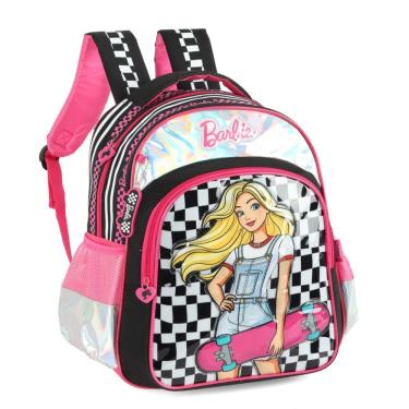 Imagem de Mochila Escolar De Costas Juvenil Casual Barbie Skate Preto