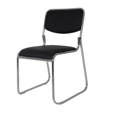 Imagem de Kit 03 Cadeiras de Escritório Simples Com Base Fixa para Consultórios 