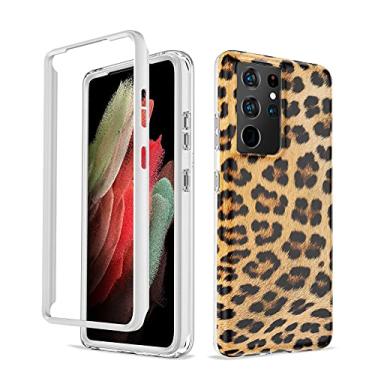 Imagem de GOLINK Capa protetora de corpo inteiro à prova de choque para Samsung Galaxy S21 Ultra 5G de 6,8 polegadas (versão 2021), capa protetora fina e elegante sem protetor de tela embutido - Cheetah
