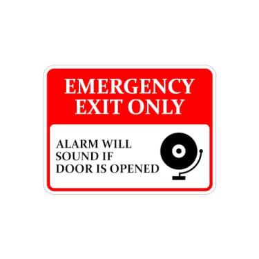 Imagem de O alarme clássico emoldurado mais saída de emergência soará se as portas estiverem abertas para porta ou sinal de parede | Sinalização de segurança - Grande