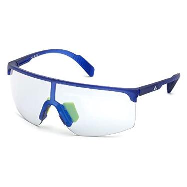 Imagem de Óculos de sol adidas Sport SP 0005 91X azul fosco/cinza para lente espelhada fotocromat, Azul