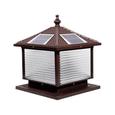 Imagem de Lâmpada de poste solar ao ar livre à prova d 'água para moderno para casa Villa Jardim Pátio Alpendre Encerrando Parede LED Post Lights (J Coffee D40CM 1PCS)