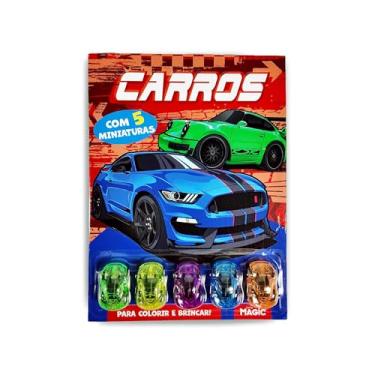 Imagem de Carros - Colorir e Brincar com 5 Miniaturas