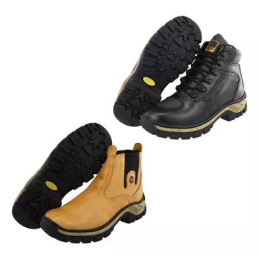 Imagem de Kit 2 Pares Coturno Moto Adventure Botina Masculino Couro - ketter boo