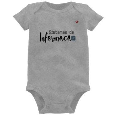 Imagem de Body Bebê Sistemas de Informação - Foca na Moda, Cinza, M