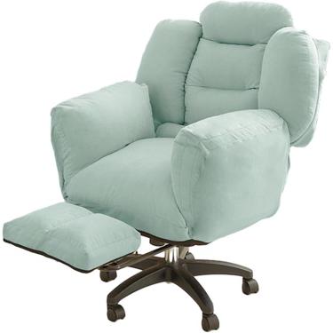 Imagem de Cadeiras giratórias para computador doméstico, cadeira de escritório estofada com altura ajustável com apoio para os pés e encosto inclinável, cadeira ergonômica confortável, cadeira de quar