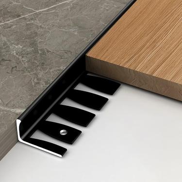 Imagem de Tira de borda de telha de alumínio 135 cm perfil L acabamento de ângulo de trilho dobrável para piso e azulejos de parede, protetor de borda para revestimentos de piso de 12,5-15 mm de altur