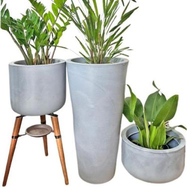 Imagem de Kit 3 Vasos de Planta Decoração Externa Área Gourmet e Lazer - Alpe & 