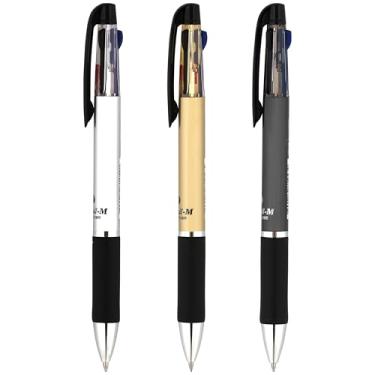 Imagem de JVPEN Canetas esferográficas, material de escritório – escrita suave consistente, 3 em 1, multicoloridas, local de trabalho, retráteis, canetas, preta/vermelha/azul, canetas de tinta de 3 cores (0,7