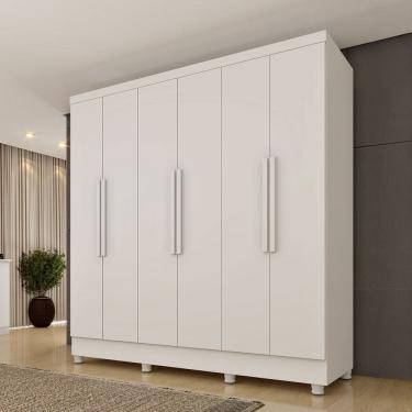 Imagem de Guarda-Roupa Casal Bariloche 6 Portas 4 Gavetas 31316 Neve - Tcil Móveis