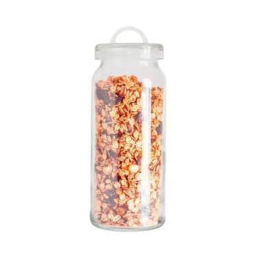 Imagem de Pote de vidro 1,5L com alça na tampa redondo - Mozcada, U, TRANSPARENT
