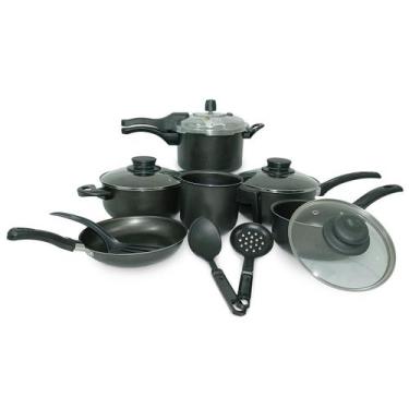 Imagem de Jogo De Panela Teflon C/tampa De Vidro 9Pçs-Color Heloisa - Maçã Store