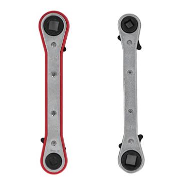 Imagem de 2PCS Ratchet Chaveta dupla quadrada quadrada Kit de ferramentas de aço de alto carbono para reparo conveniente para transportar para obras internas e externas.