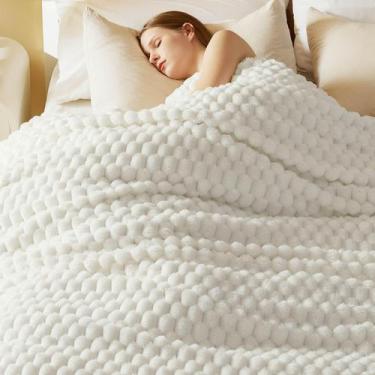 Imagem de Cobertor Bedsure King Size supermacio e aconchegante de lã branca